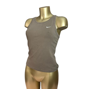 Khaki swoosh logo tank top (M)