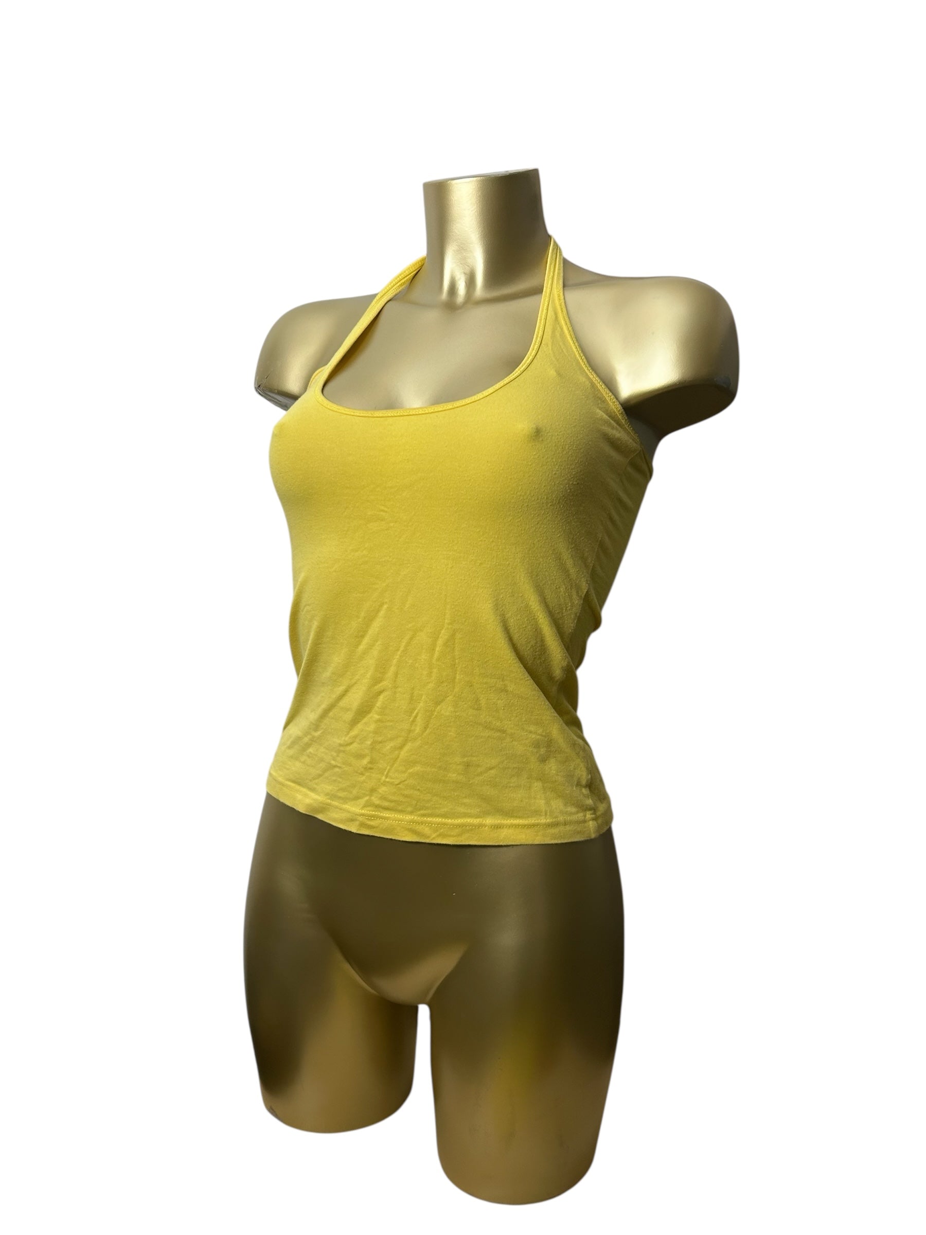 Yellow striped summer halter top (S/M)