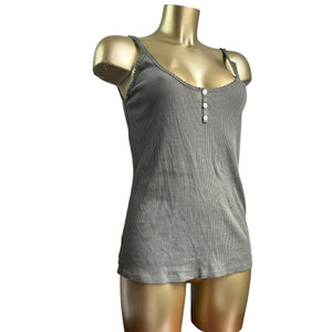 Khaki ribbed cami top (XL)