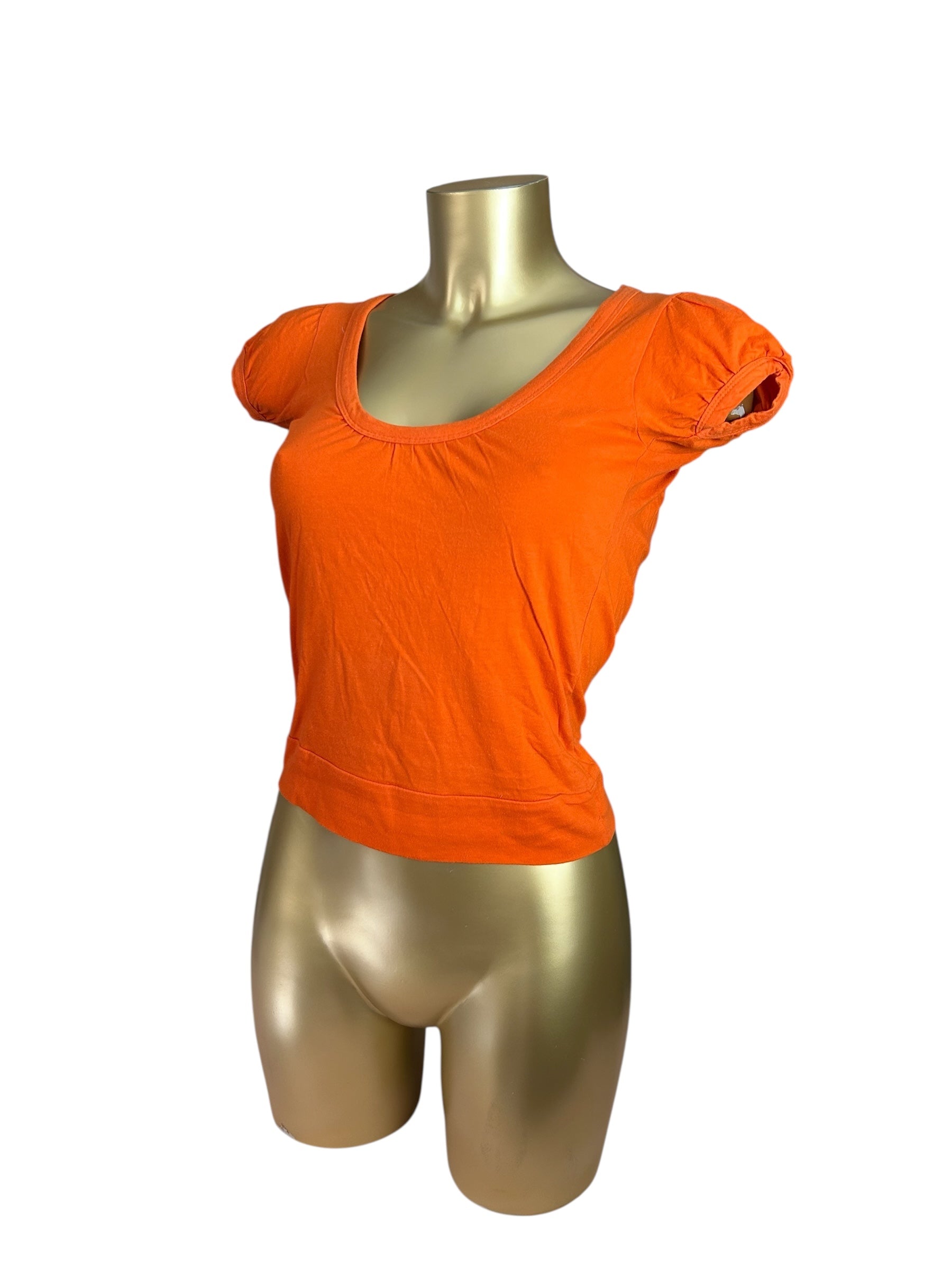 Orange cotton backless tee (S)