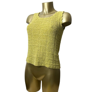 Yellow crochet tank top (M)