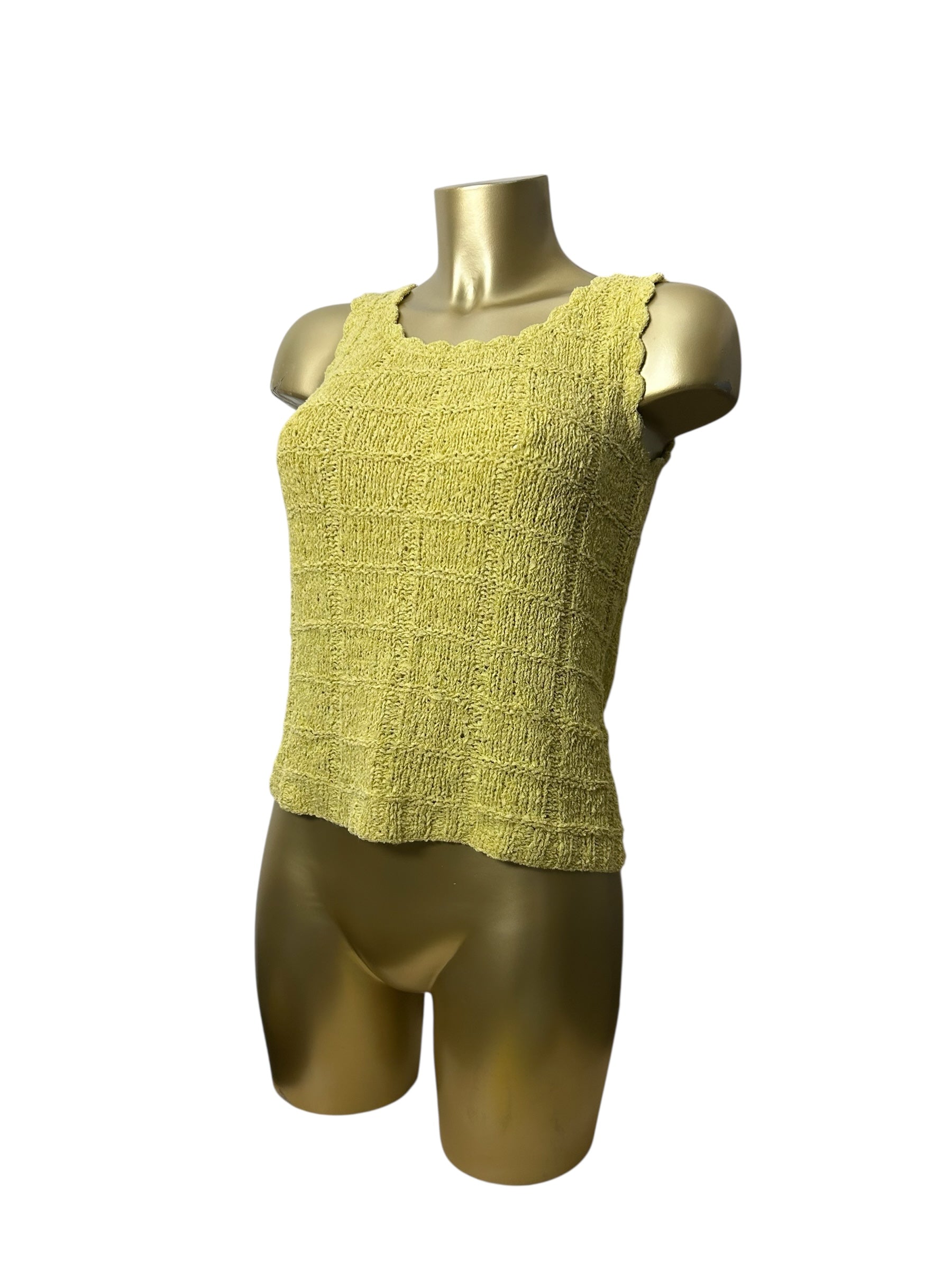 Yellow crochet tank top (M)