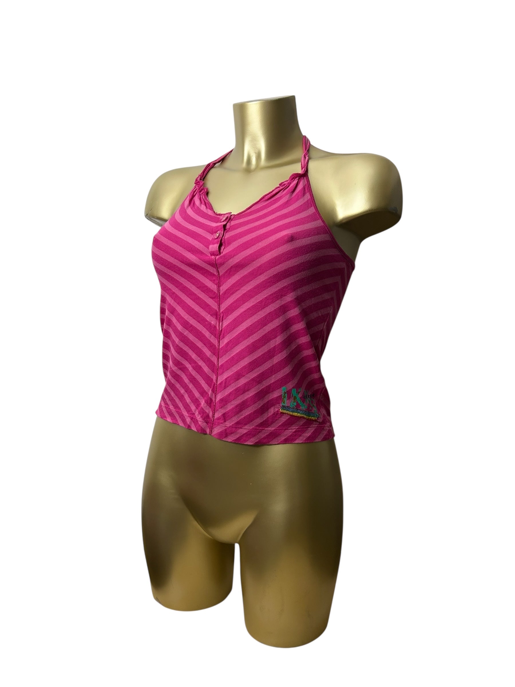 Striped pink cotton top (XS)