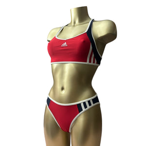 Red logo  low rise bikini set (S)