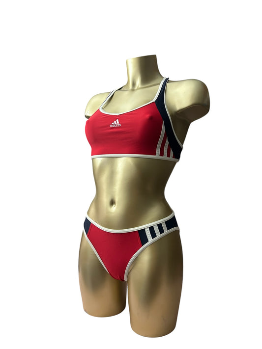Red logo  low rise bikini set (S)