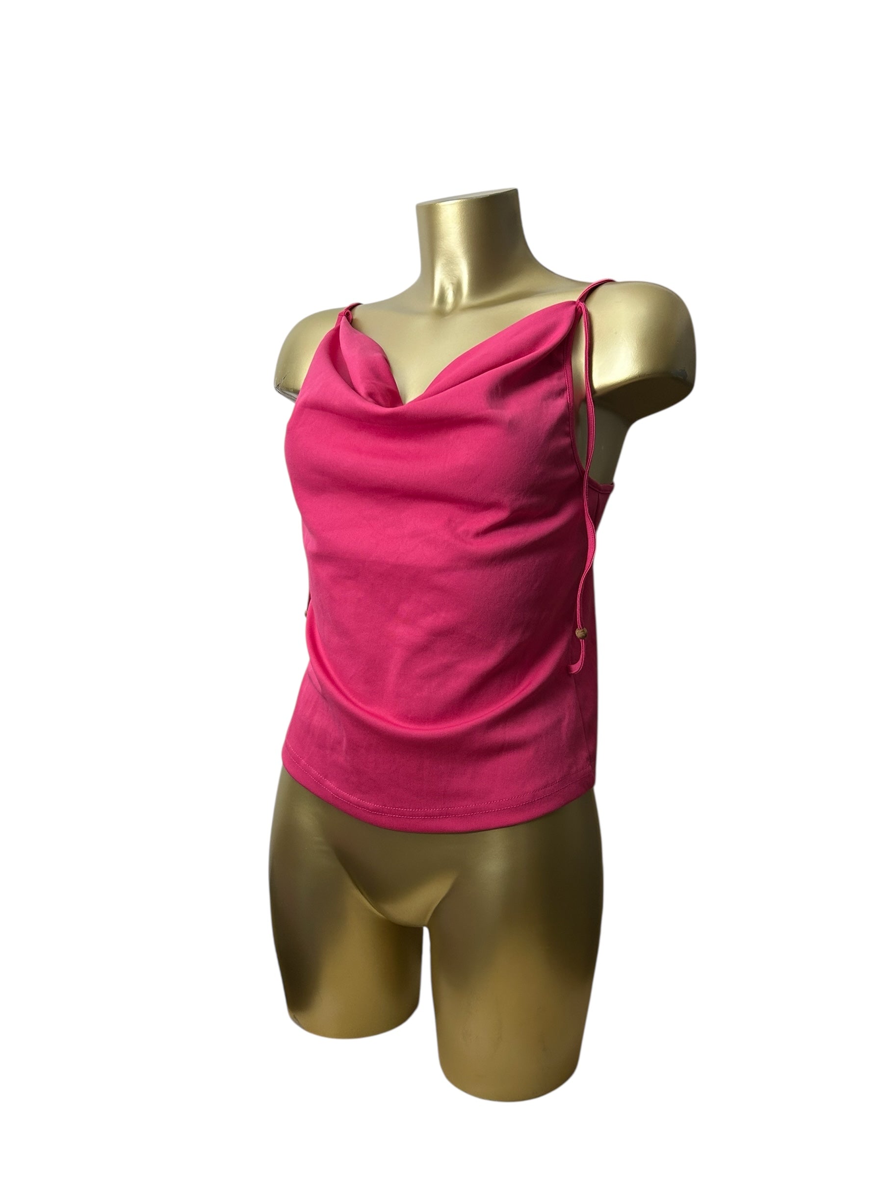 Plunge neck  stretchy halter top (M/L)