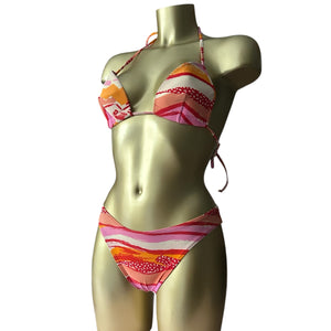Orange graphic print bikini set (S/M)