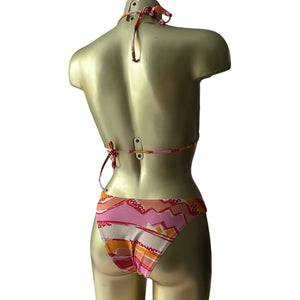 Orange graphic print bikini set (S/M)