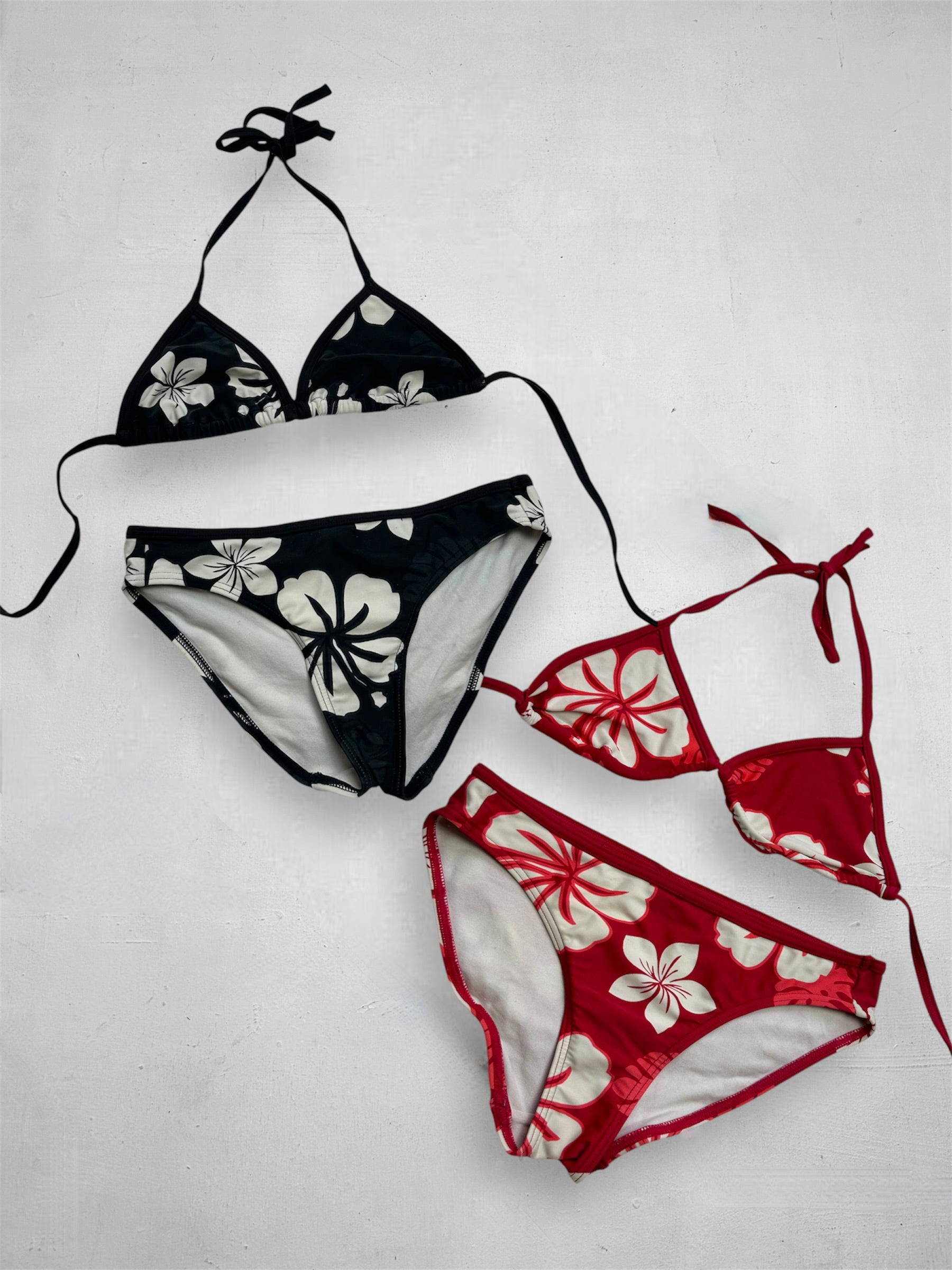 Hibiscus Hawaii print adjustable bikini set (S)