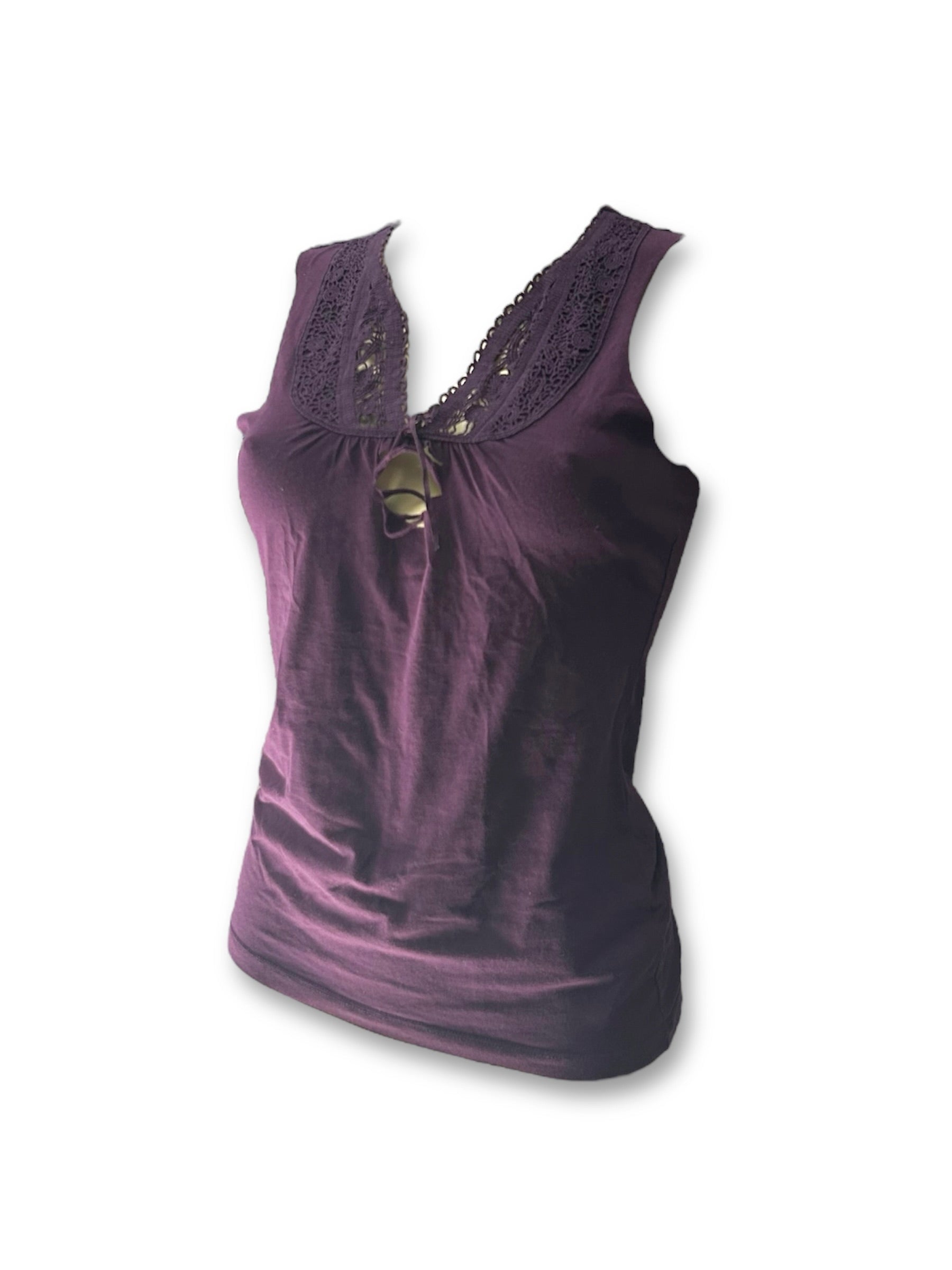 Purple embroidered tank top (XS/S)