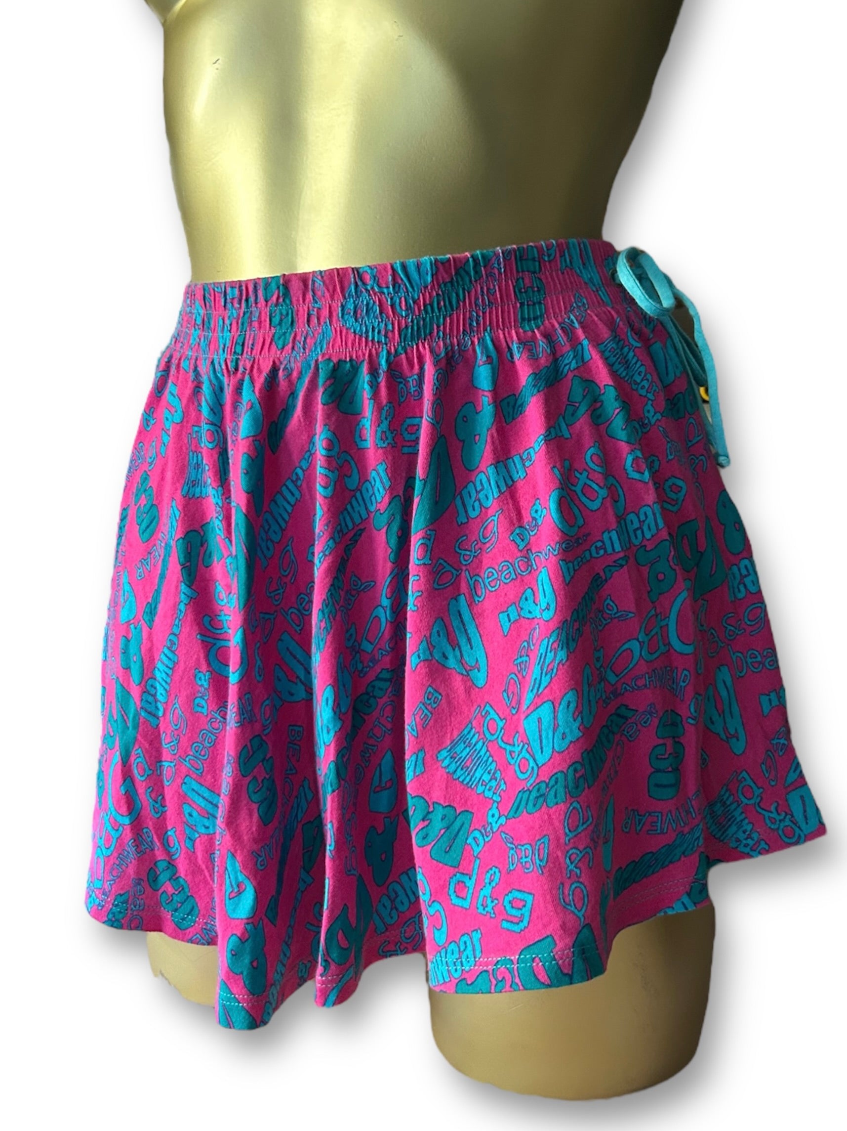 Purple low rise beachwear mini skirt (XS)