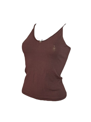 Coffee brown  knitted cami top (S/M)