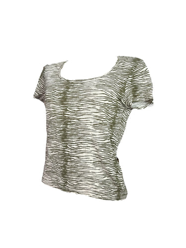 Khaki tiger print cotton tee (L)