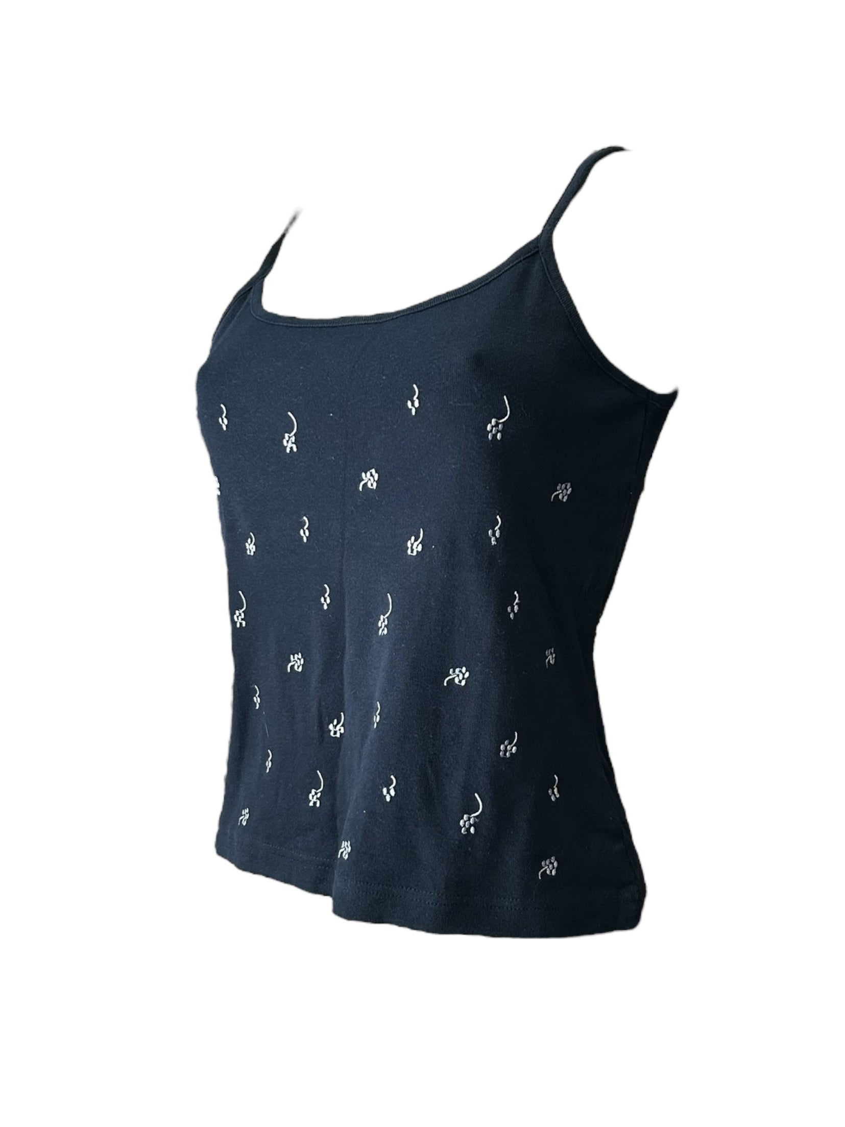 Navy cotton embroidered cami top (M/L)