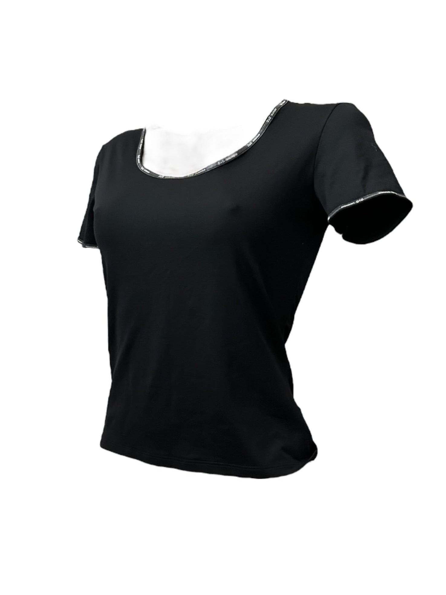 Black lycra tight fit logo tee (XL)