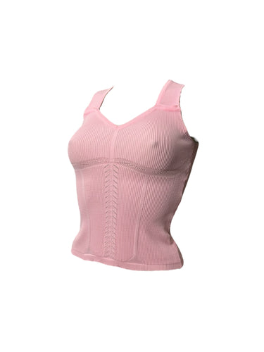 Pink knitted tank top (XS)