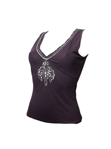 Purple sequins tank top (M)