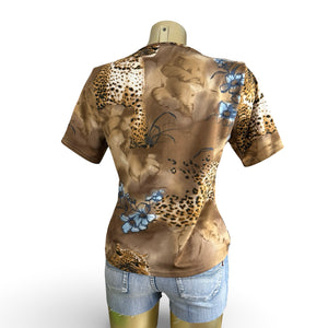 Beige cheetah graphic print  tee (XL)