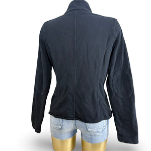 Black zip up 100% cotton sweatshirt jacket (L)