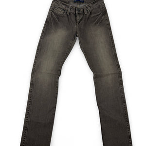 Khaki denim low rise straight legs pants (S)