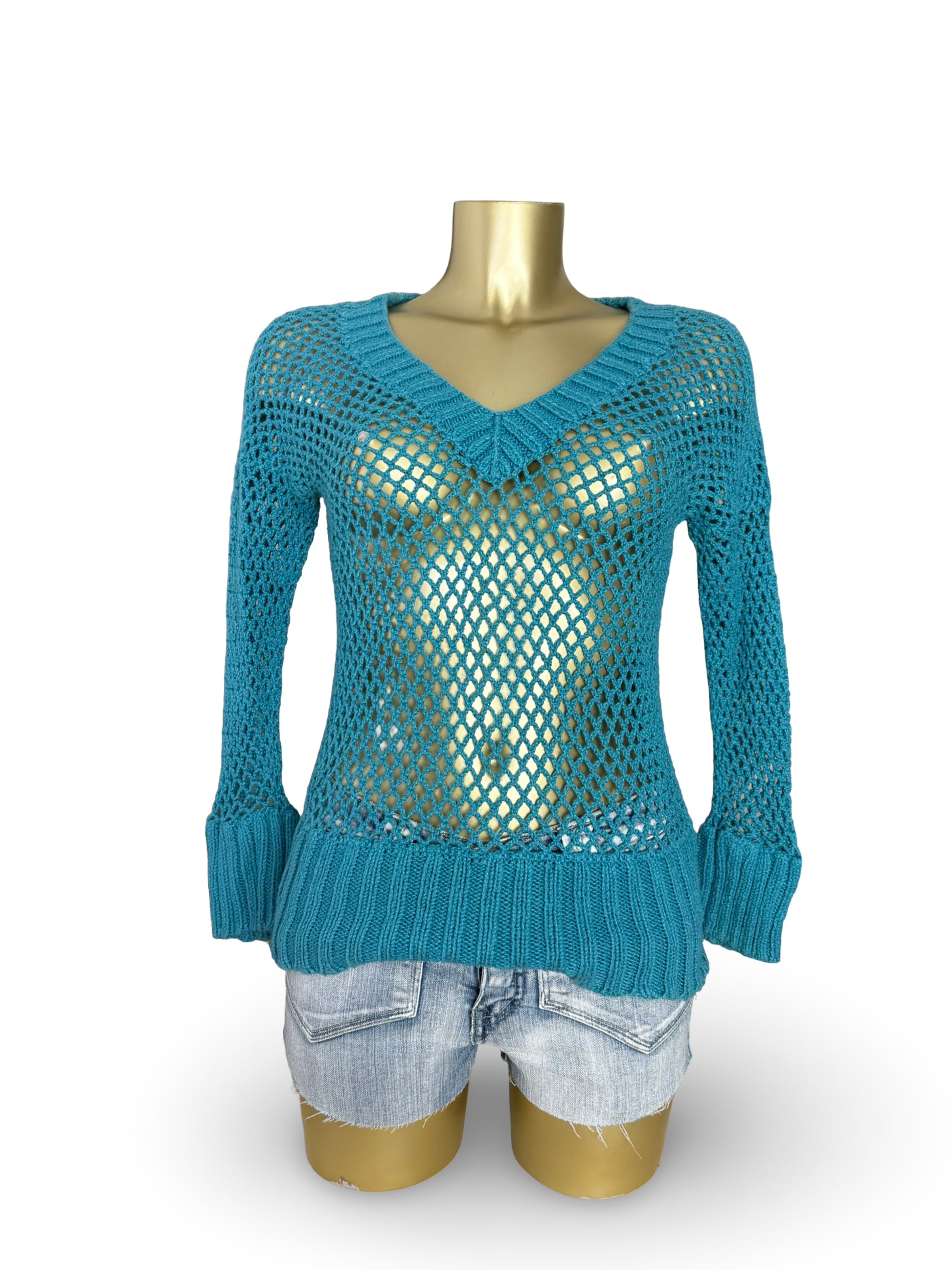 Blue fishnet jumper (S/M)