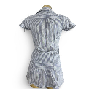 Grey striped cotton mini dress (S)