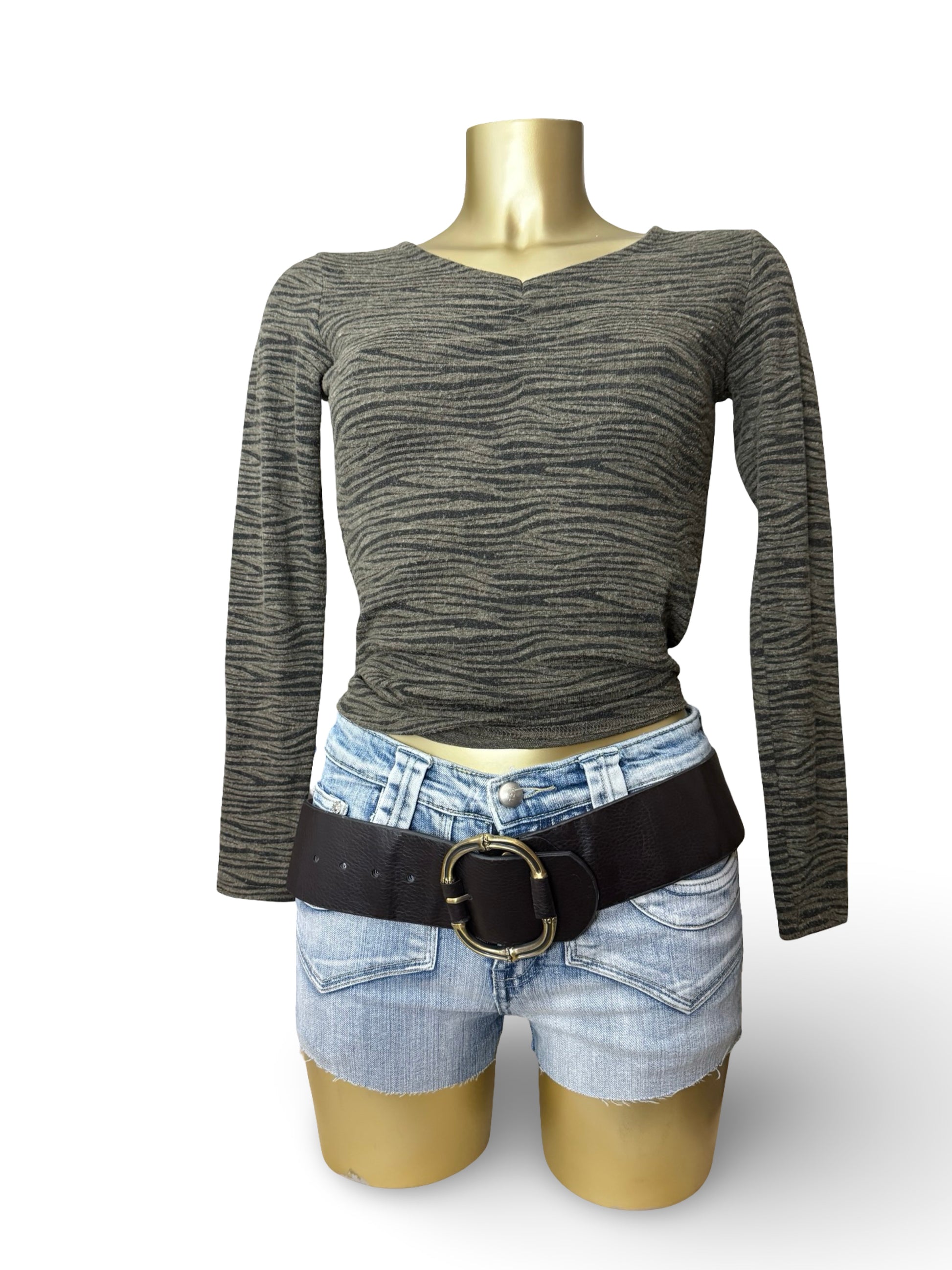 Khaki tiger print jumper (S/M)