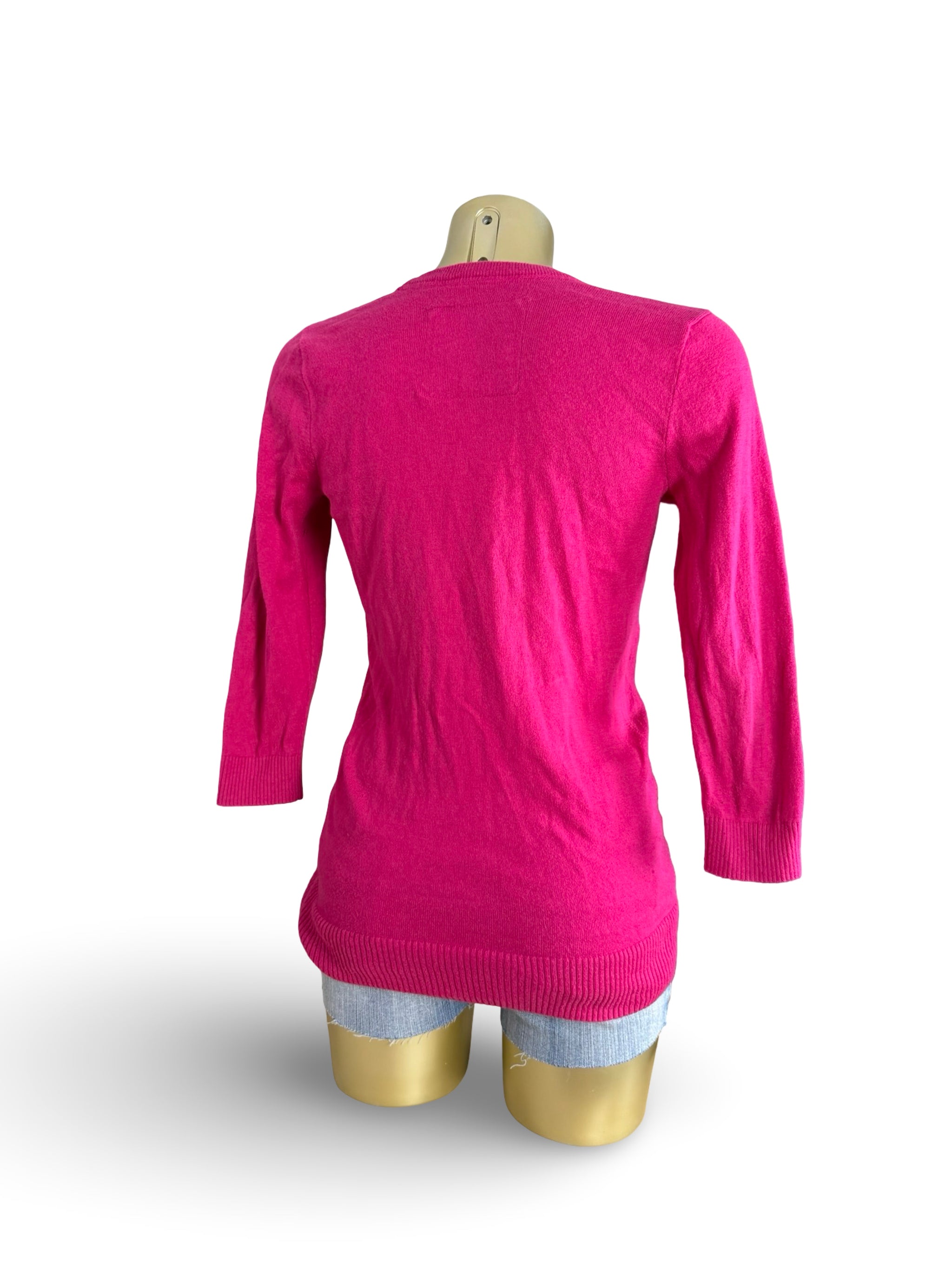 Pink V neck cardigan jumper (S/M)