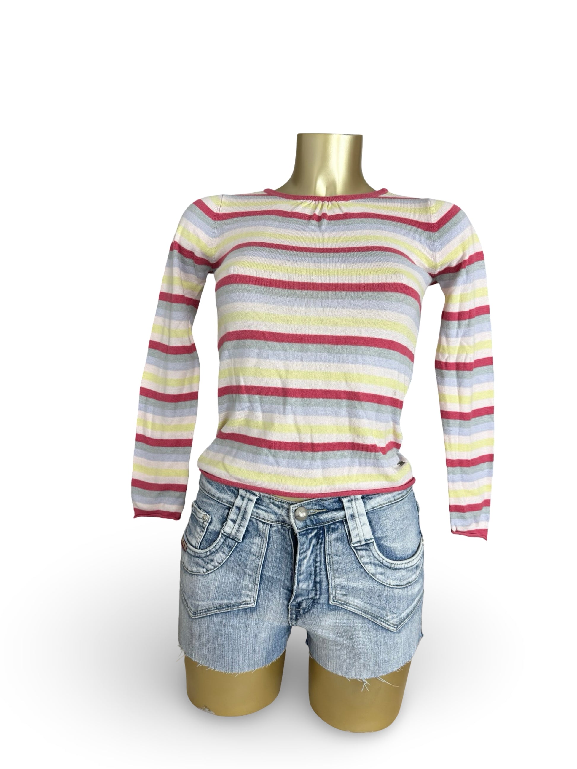 Multicolor striped cotton jumper (XS)