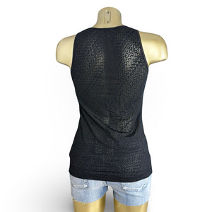 Black see trough logo tank top (XL)