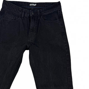 Black denim mid rise baggy pants (S/M)