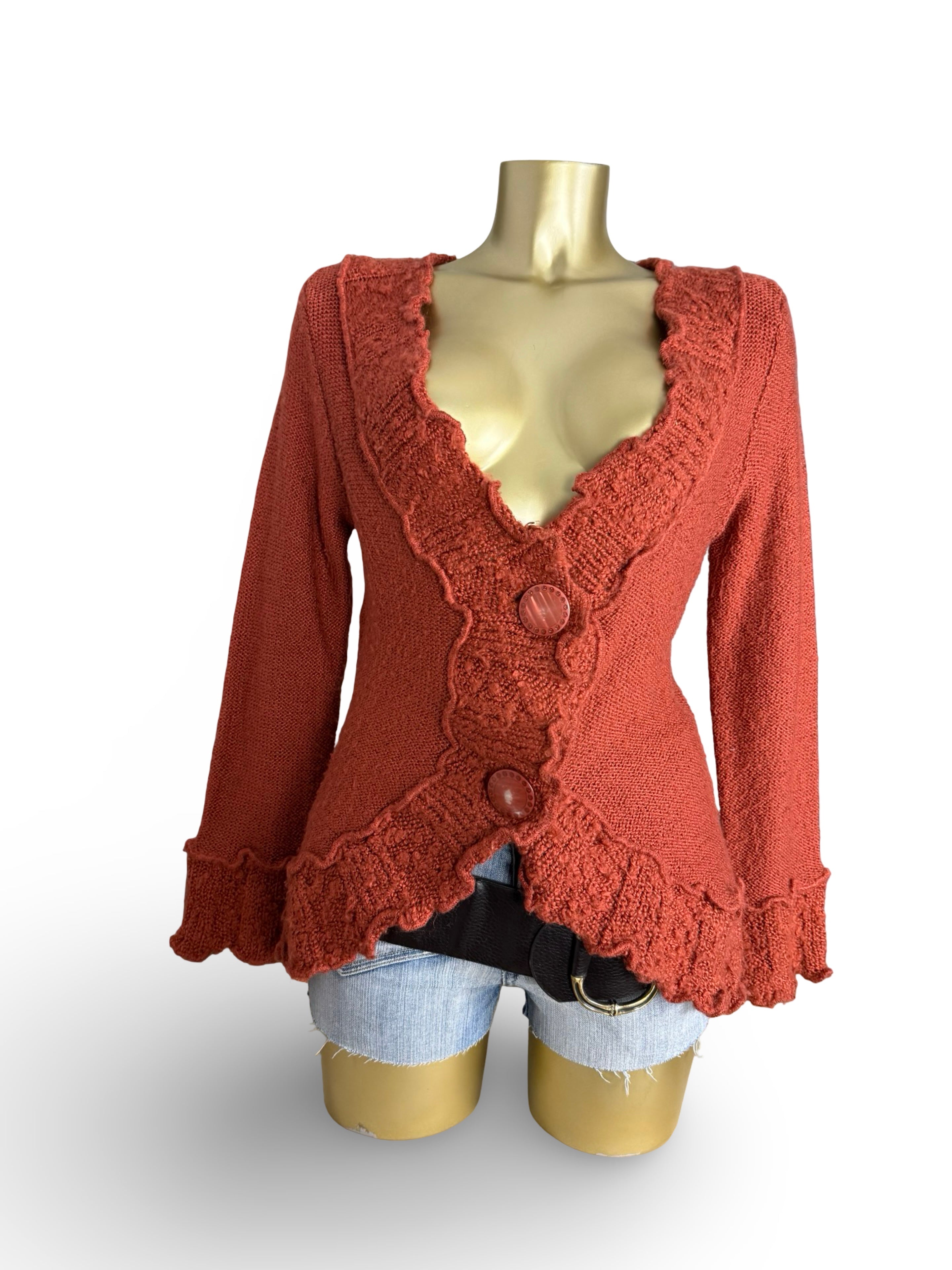 Orange ruffles bolero jumper (M)