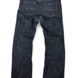 Blue navy stretchy low waist denim bootcut pants (XL)