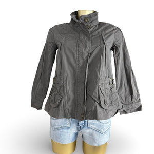 Grey 100% cotton trench jacket (M)