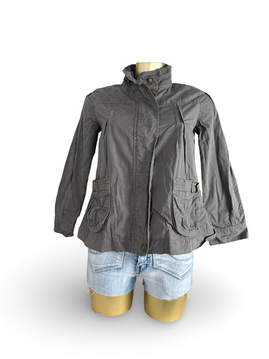 Grey 100% cotton trench jacket (M)