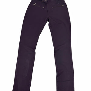 Purple stretchy low mid rise skinny belt pants (XS)