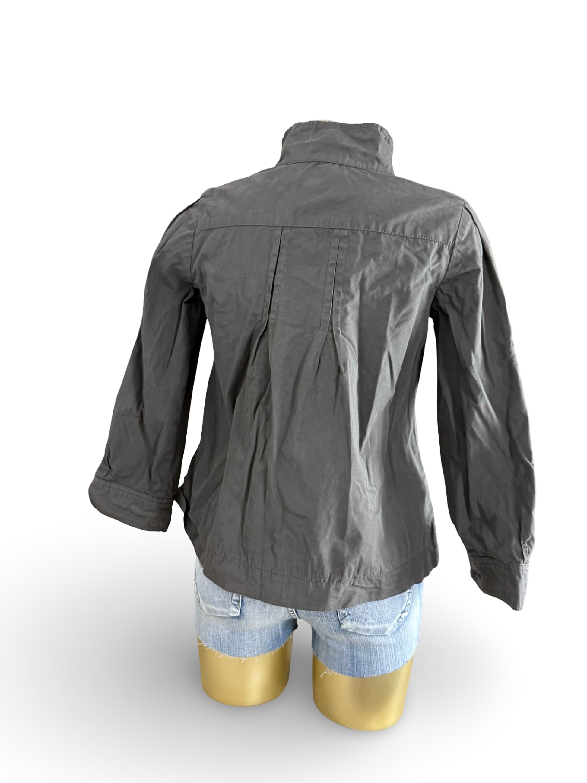 Grey 100% cotton trench jacket (M)