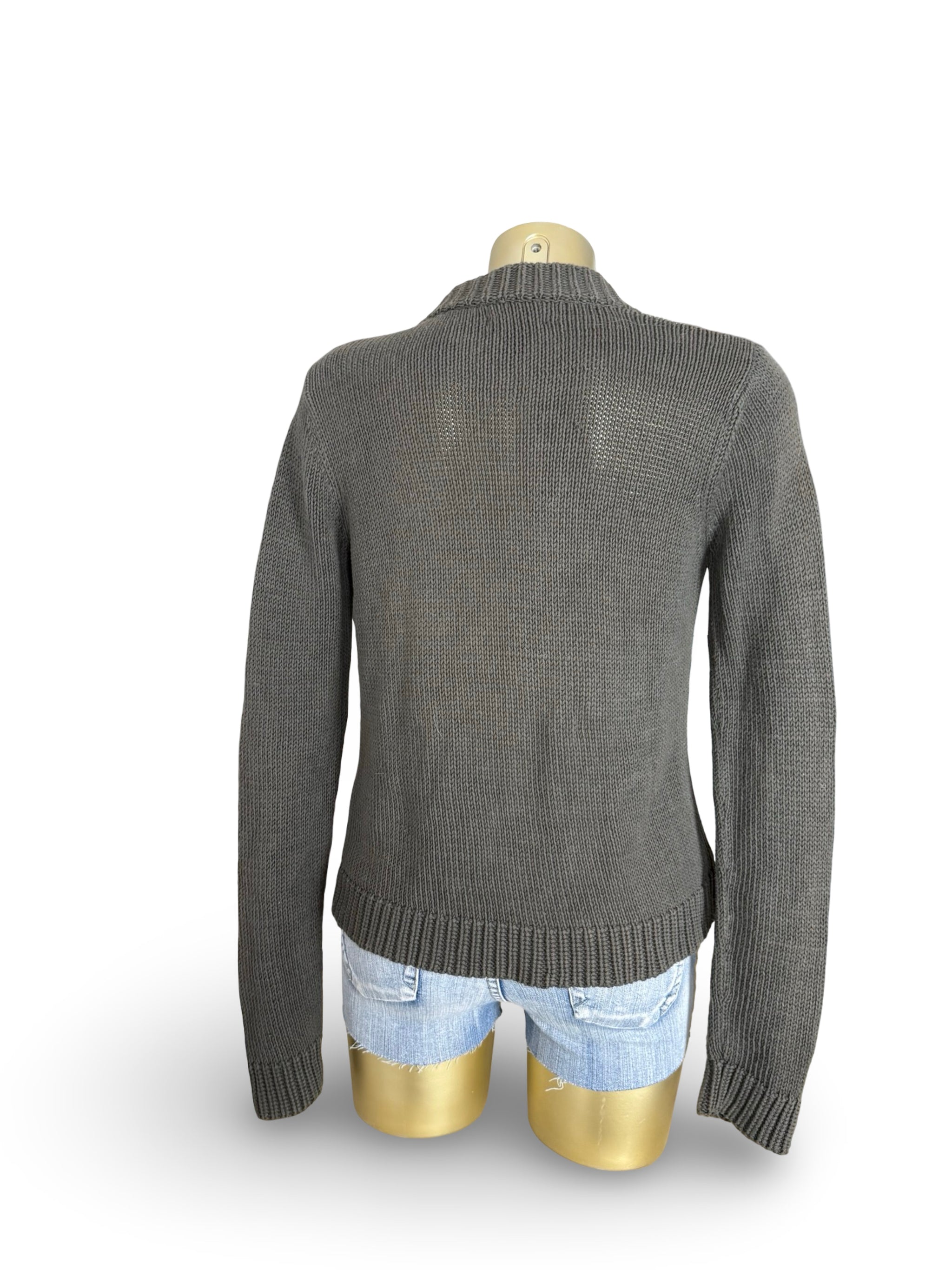 Khaki cardigan jumper (M)