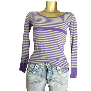 Cotton striped long sleeves top (S/M)