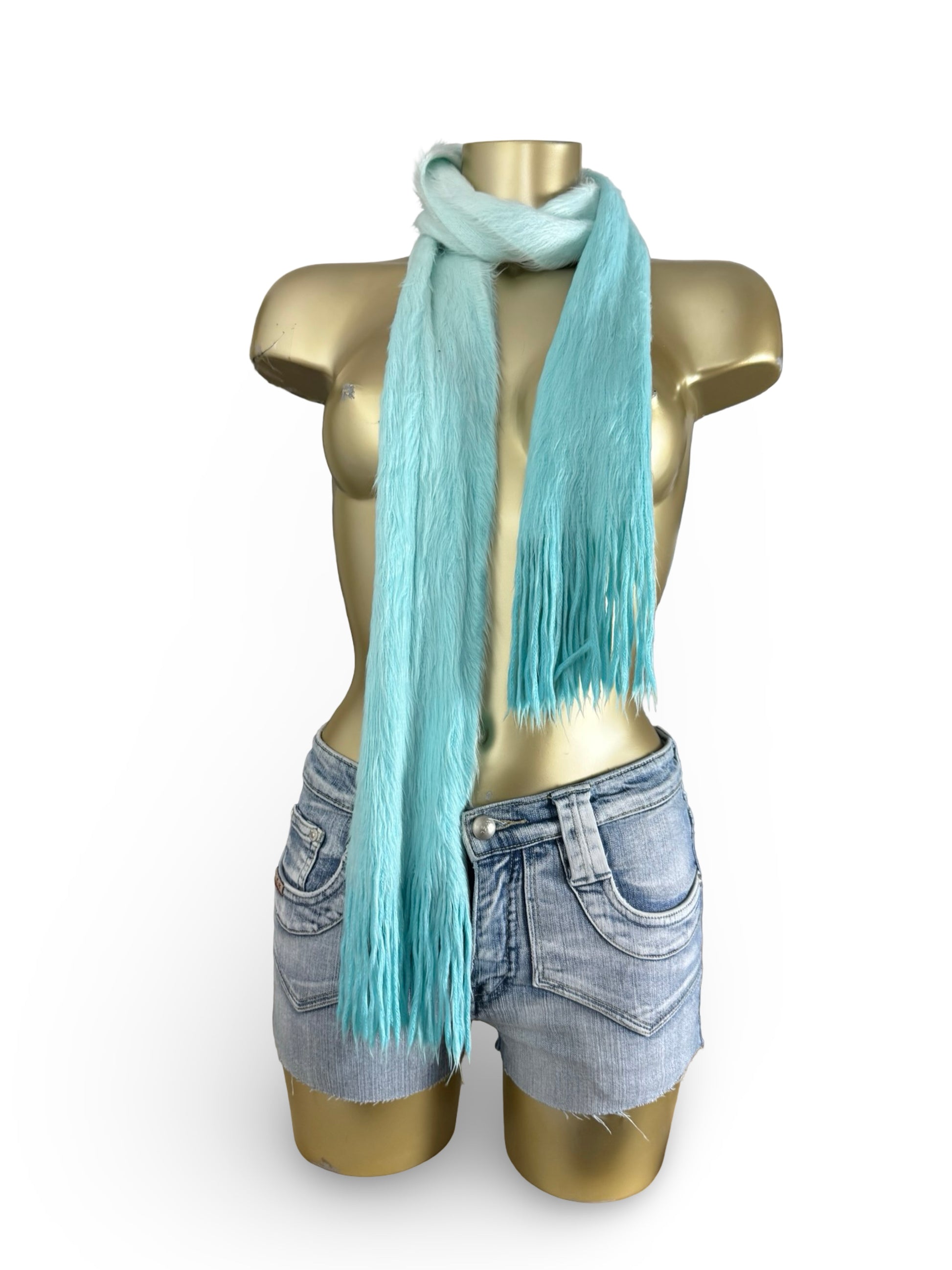 Blue super soft winter scarf