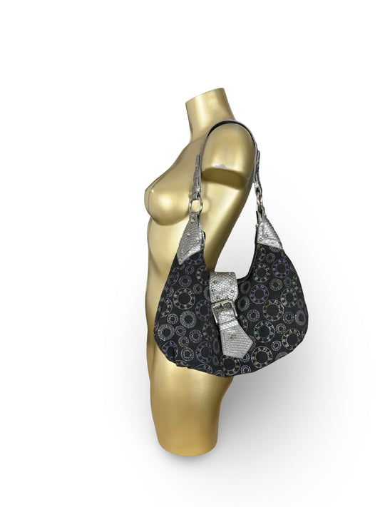 Black buckle shoulder bag (20x37 cm)