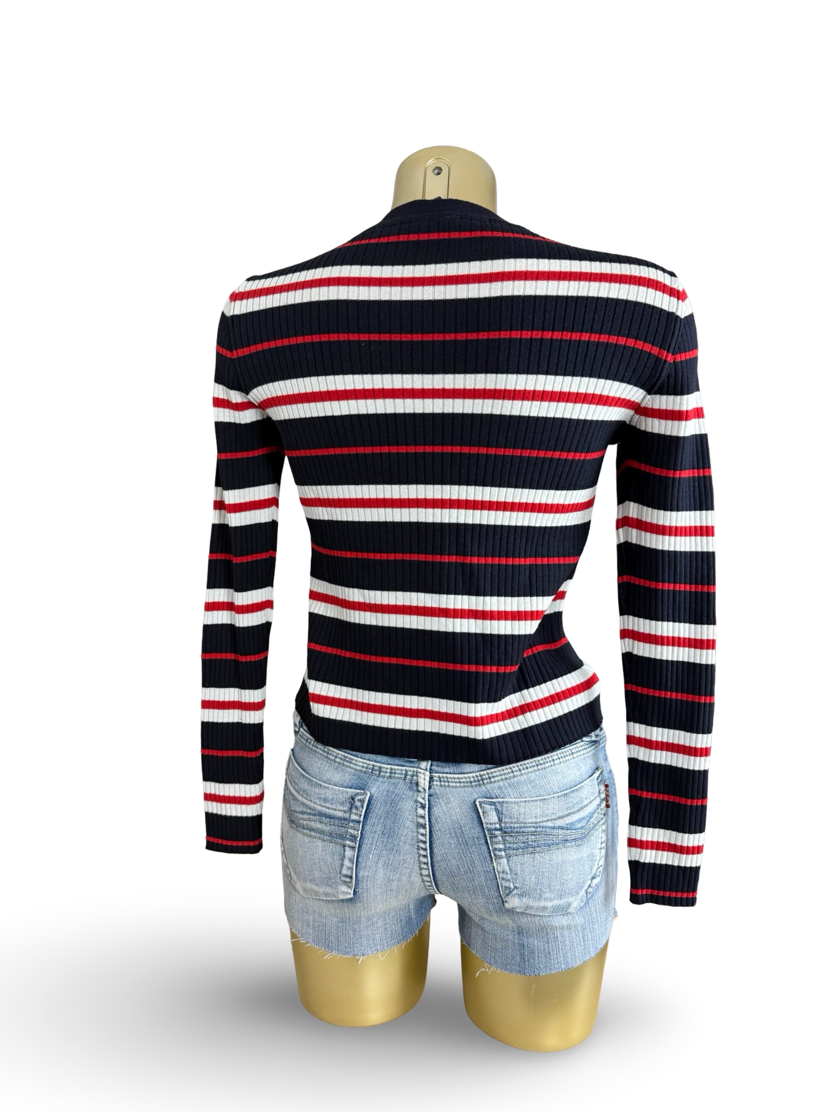 Black & red striped long sleeves top (M)