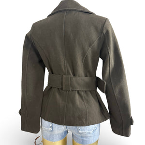 Khaki tight fit trench coat with belt (XS)