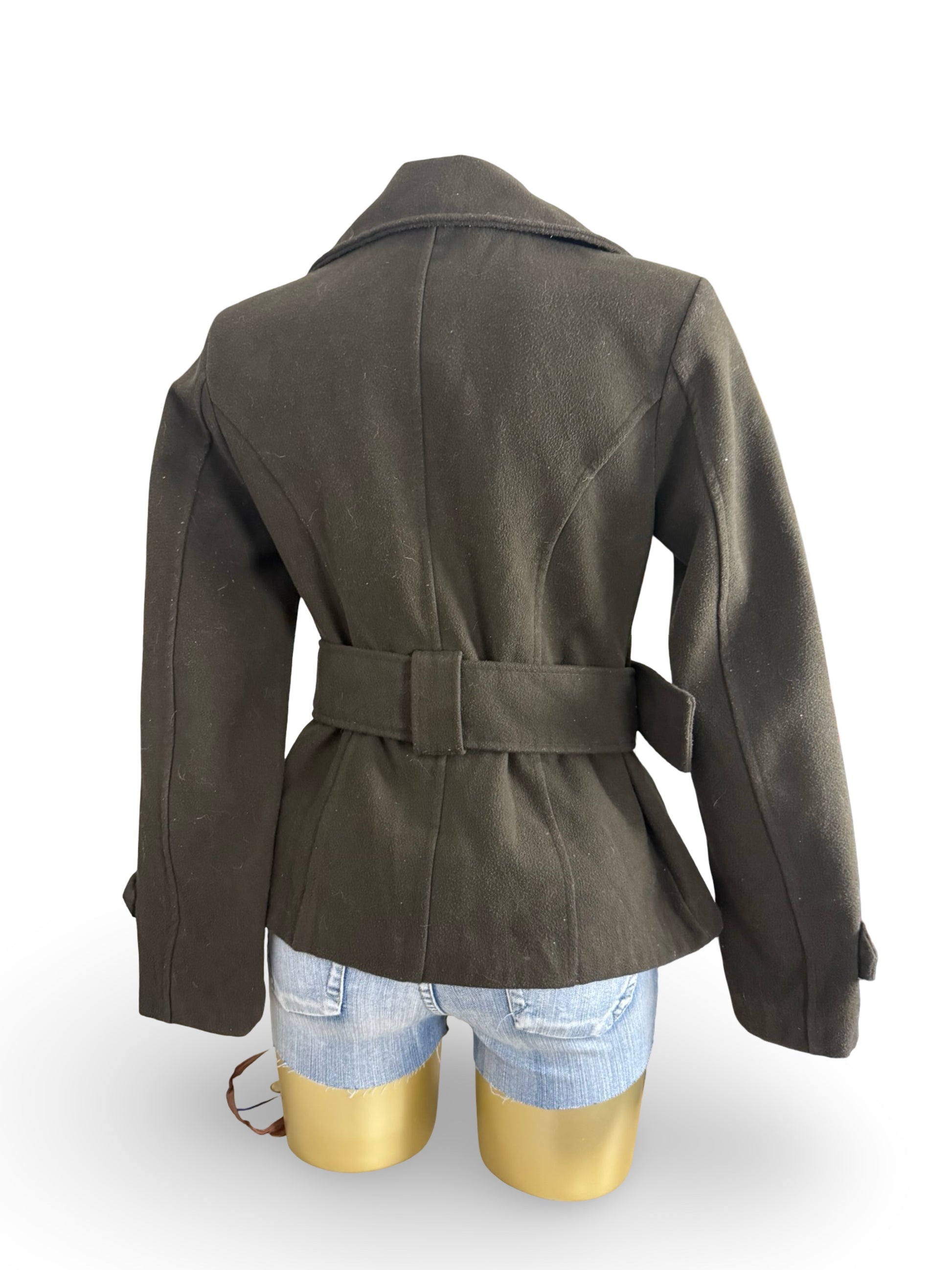 Khaki tight fit trench coat with belt (XS)