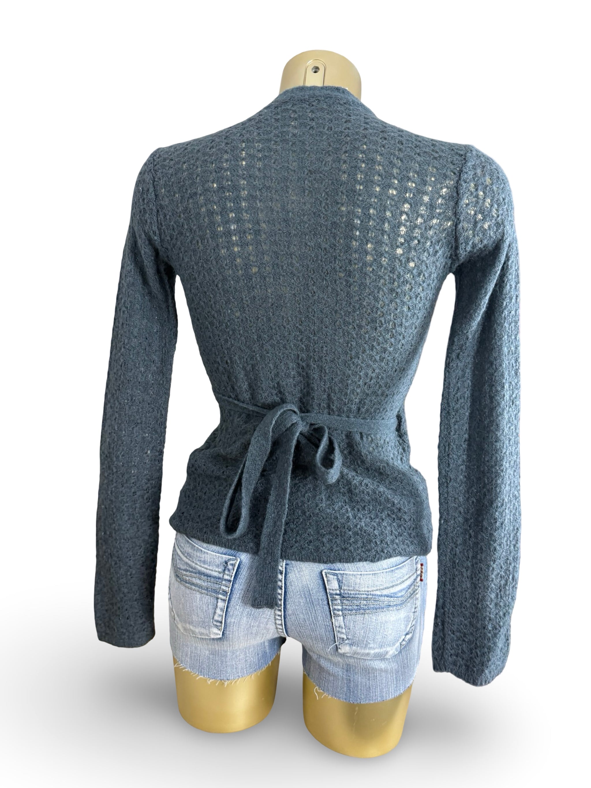 Grey wool & mohair super soft cardigan jumper (XS/S)