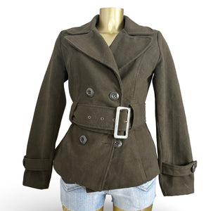 Khaki tight fit trench coat with belt (XS)
