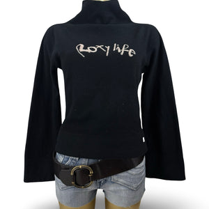 Black high neck fleece jumper (S/M)