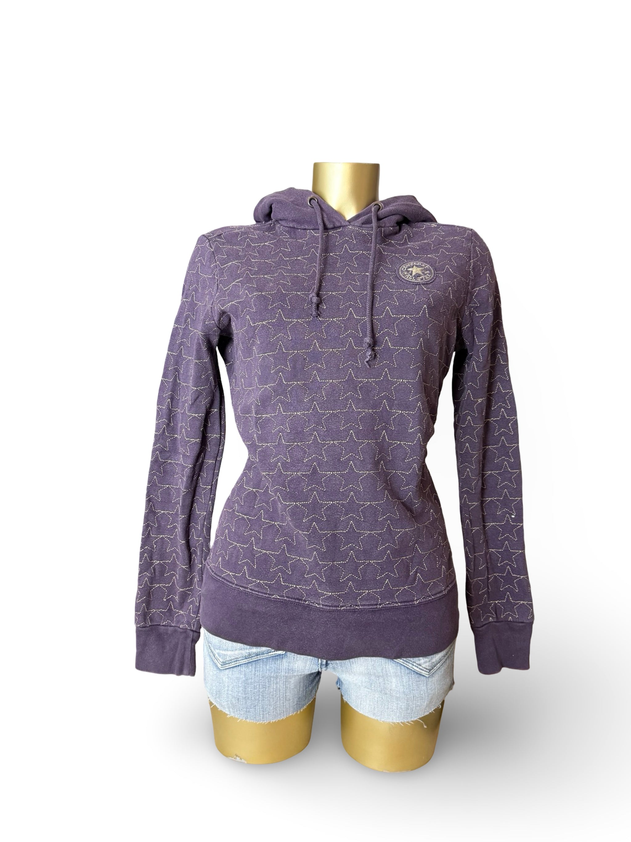 Purple logo cotton hoodie (S/M)