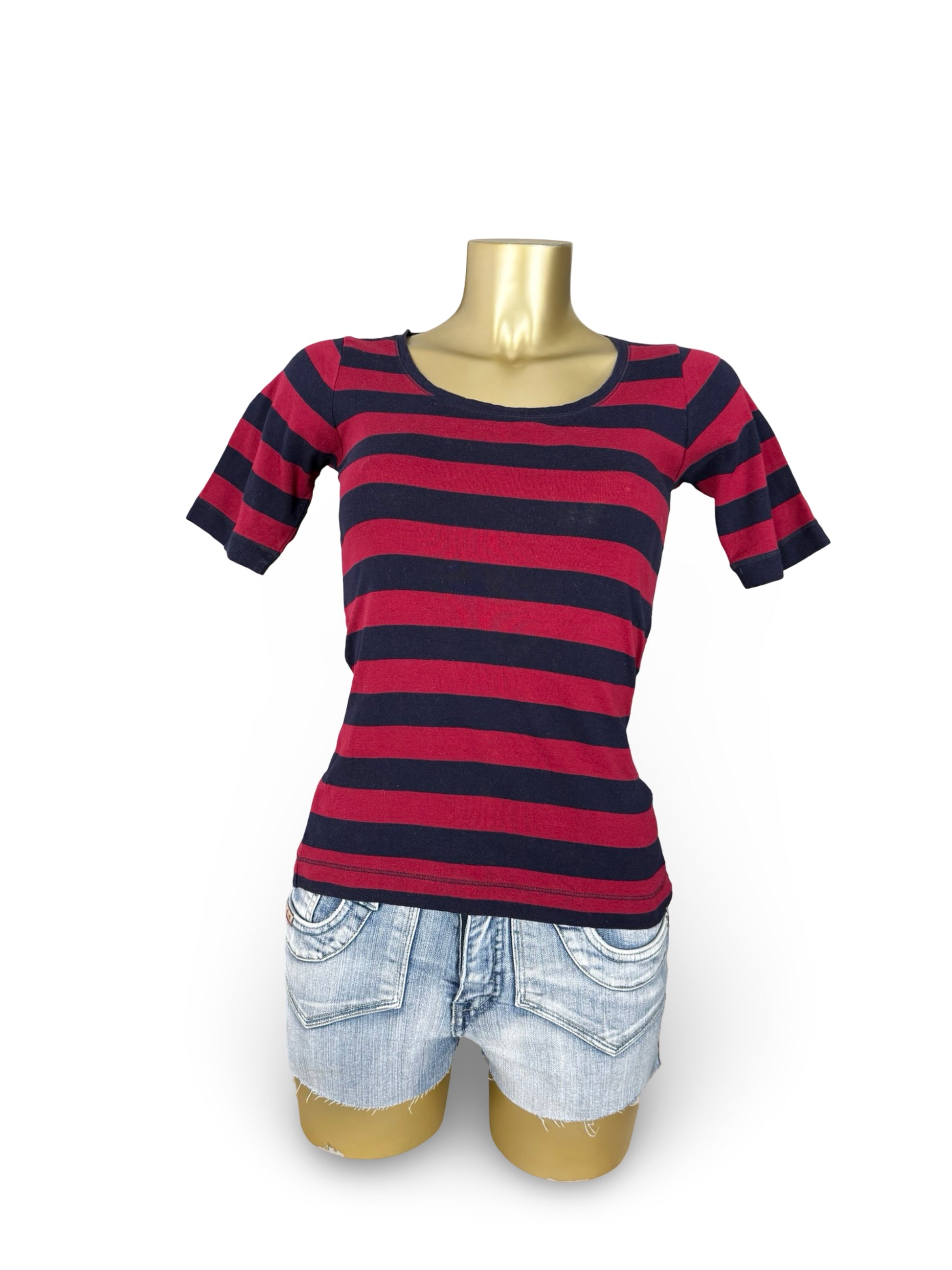 Red striped cotton tee (XS)
