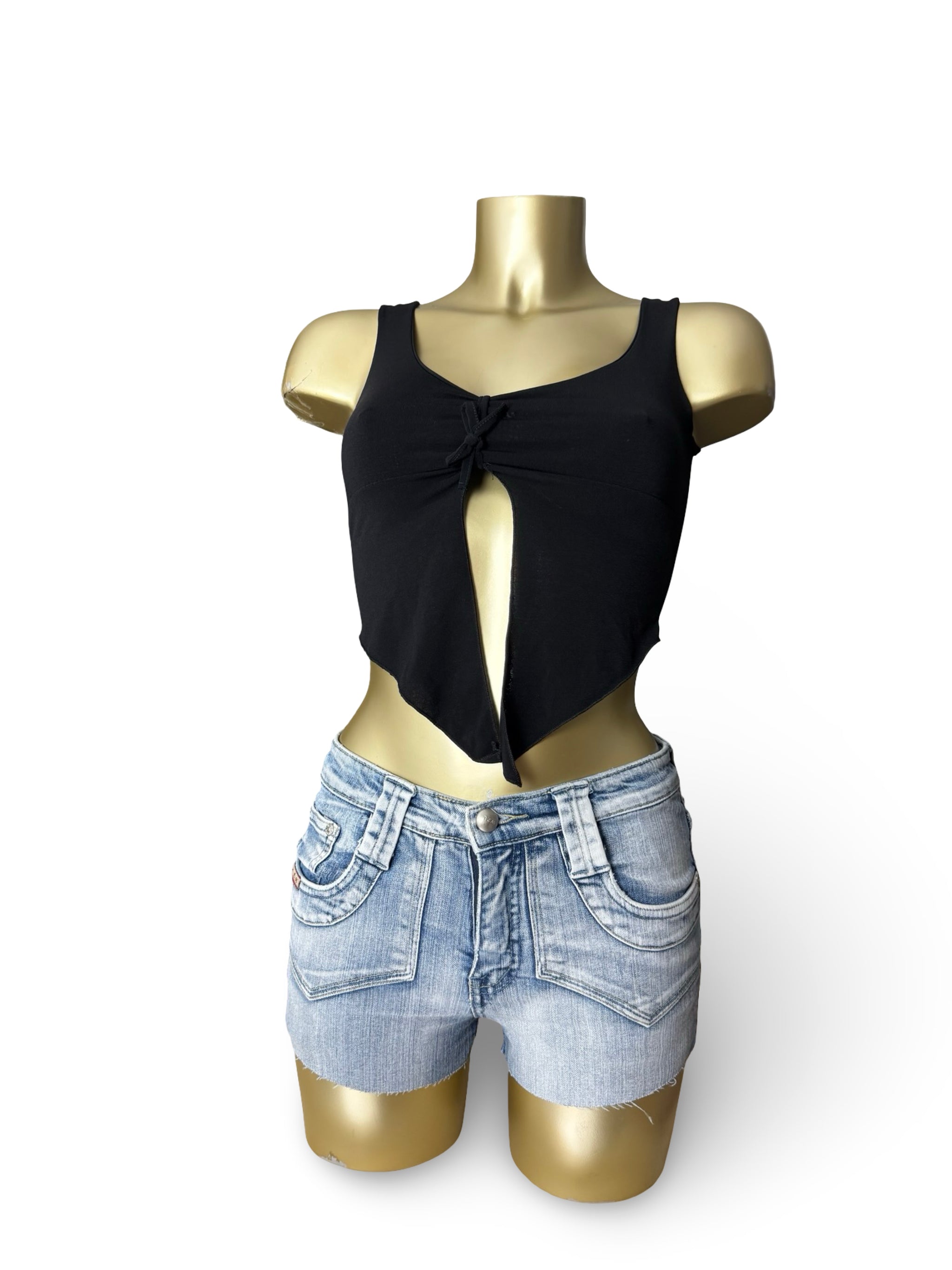 Black open front top (XS)